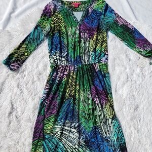 NWT Sunny Leigh Dress Size Small Embellished Vneck Rhinestones